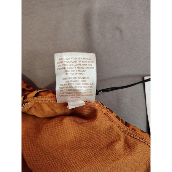 Women's Shade and Shore Side Tie Plunge One Piece Swimsuit Animal Print Large - Picture 5 of 6